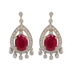 "Red Wine" Vintage Ruby Earrings