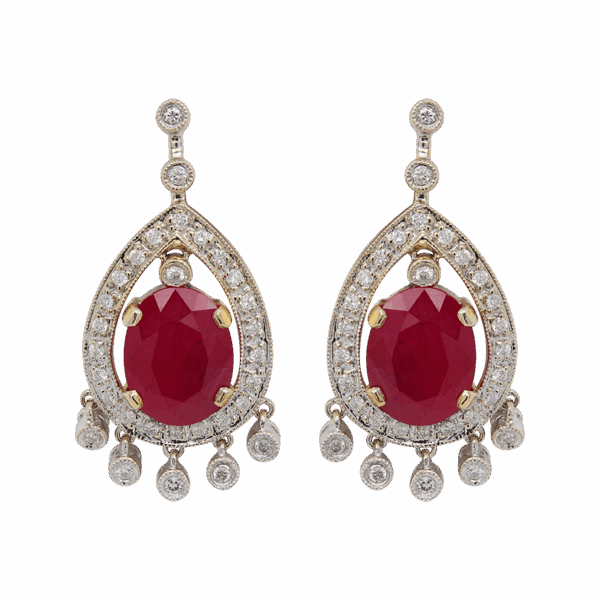 "Red Wine" Vintage Ruby Earrings