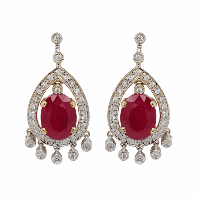 "Red Wine" Vintage Ruby Earrings