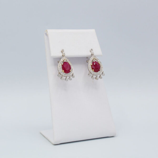 "Red Wine" Vintage Ruby Earrings - Image 2