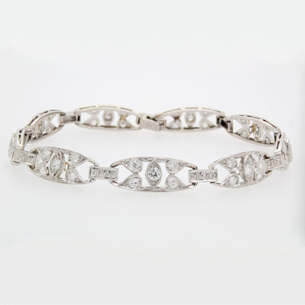 "Pretty Platinum" Art Deco Diamond Bracelet - Image 4