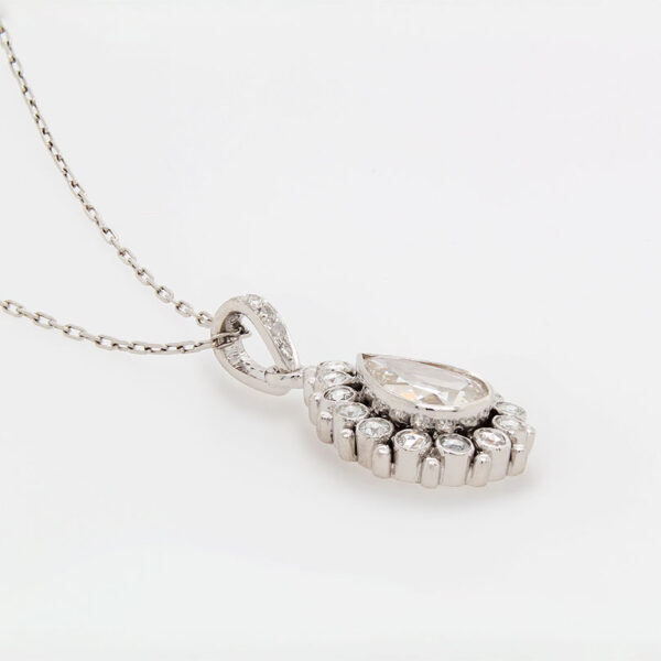 "Bosc Pear" Antique Diamond Pendant - Image 2