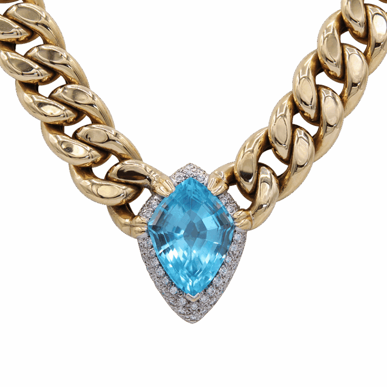 "Bold Blue" Estate Blue Topaz Necklace