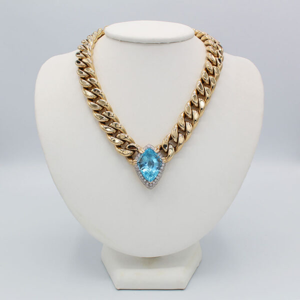 "Bold Blue" Estate Blue Topaz Necklace - Image 3