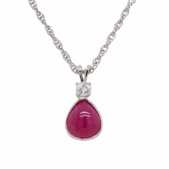 "Rosy Drop" Estate Ruby Pendant