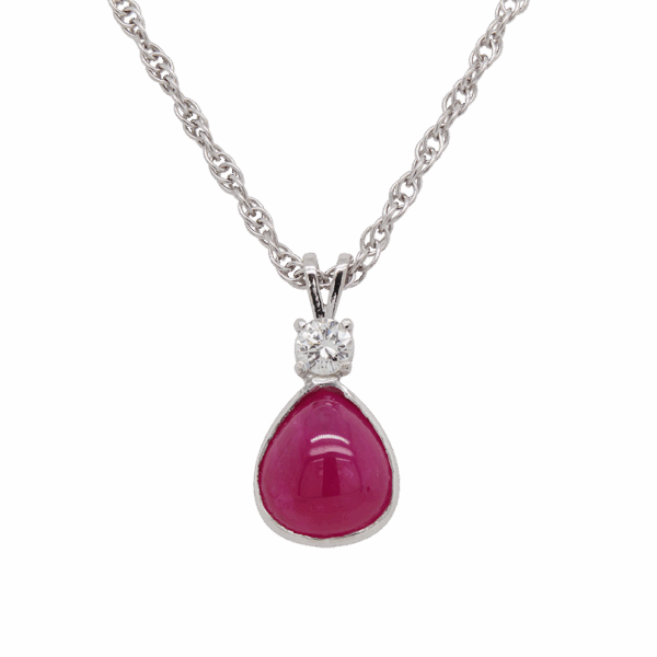 "Rosy Drop" Estate Ruby Pendant