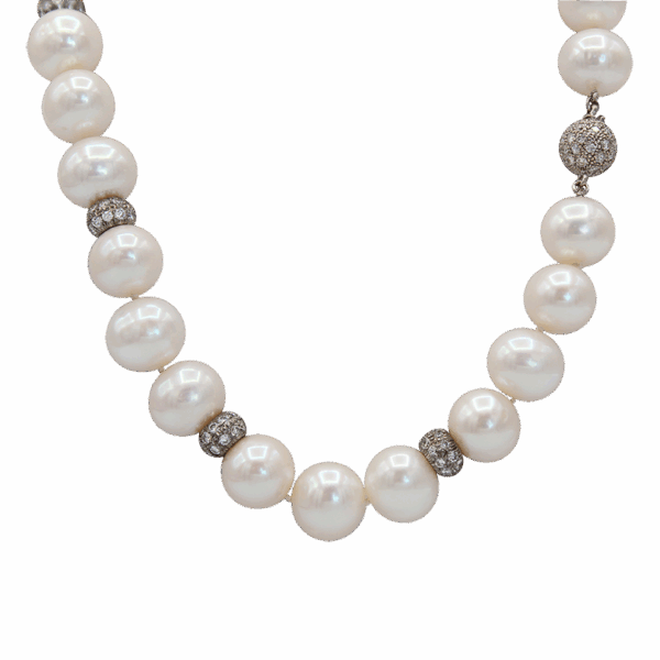 "Diamond Detail" Vintage Pearl Choker