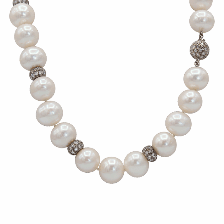 "Diamond Detail" Vintage Pearl Choker