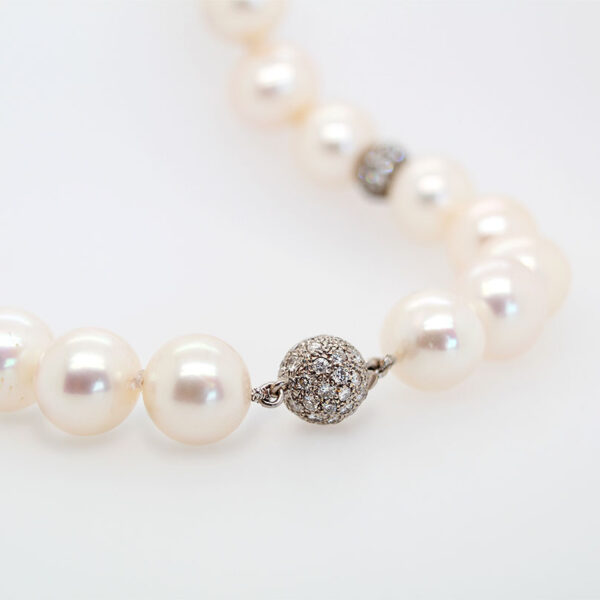"Diamond Detail" Vintage Pearl Choker - Image 2