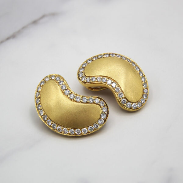 "Golden" Estate Diamond Earrings - Image 2