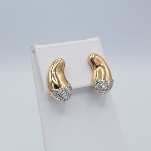 "Chili Pepper" Vintage Diamond Earrings - Image 3
