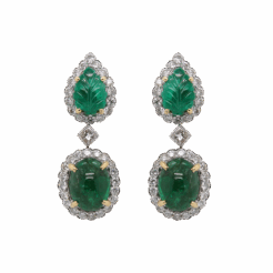"Poinsettia" Vintage Emerald Earrings