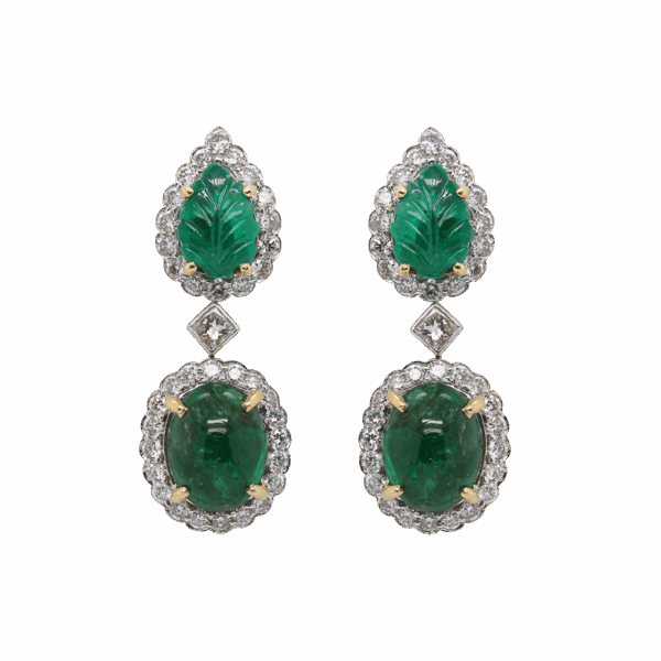 "Poinsettia" Vintage Emerald Earrings