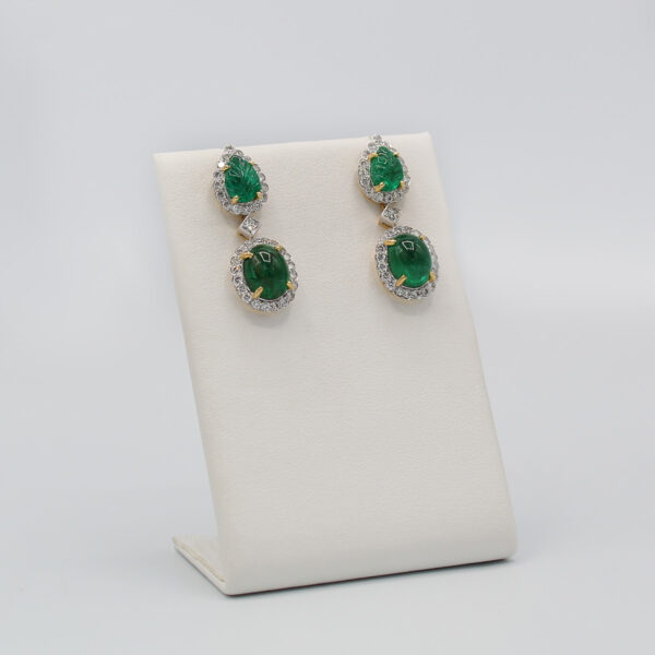 "Poinsettia" Vintage Emerald Earrings - Image 4
