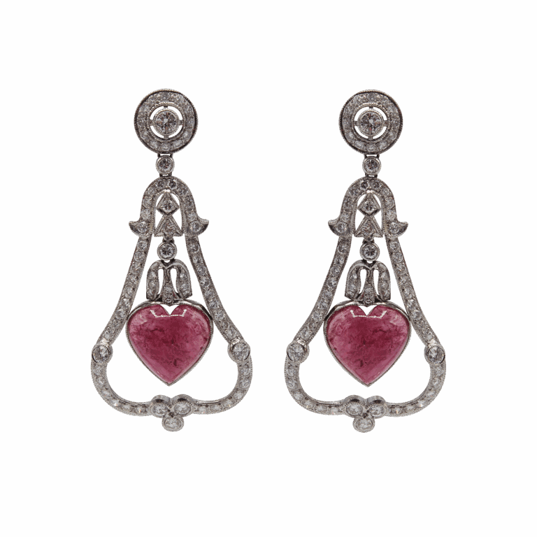 "Valentine" Vintage Pink Tourmaline Earrings