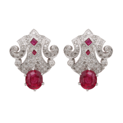 "Opulence" Vintage Ruby Earrings