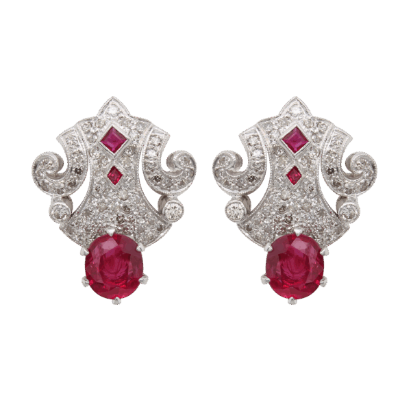 "Opulence" Vintage Ruby Earrings