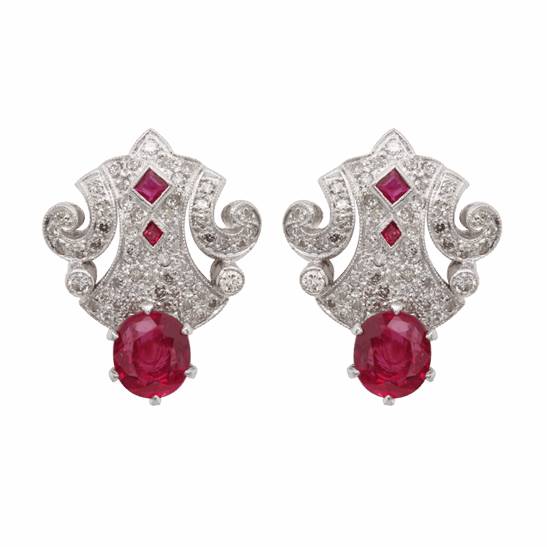 "Opulence" Vintage Ruby Earrings