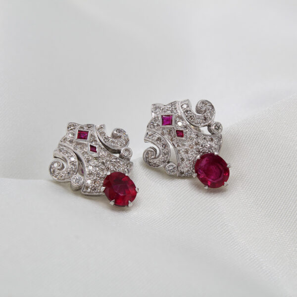 "Opulence" Vintage Ruby Earrings - Image 2