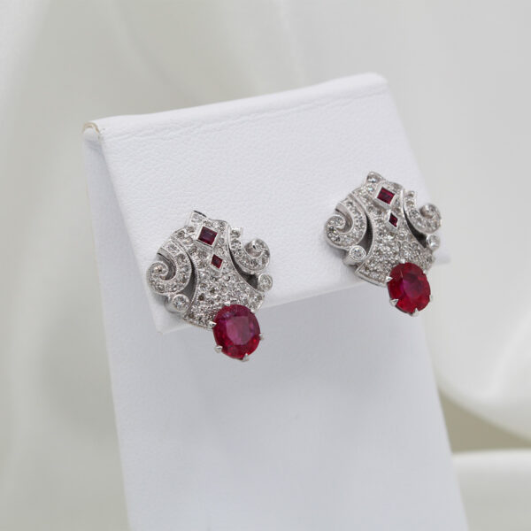 "Opulence" Vintage Ruby Earrings - Image 3