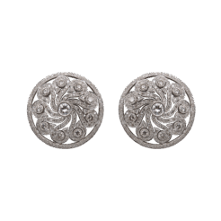 "Encircled Swirls" Vintage Diamond Earrings