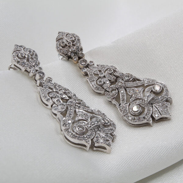 "Heirlooms of Time" Antique Diamond Earrings - Image 2