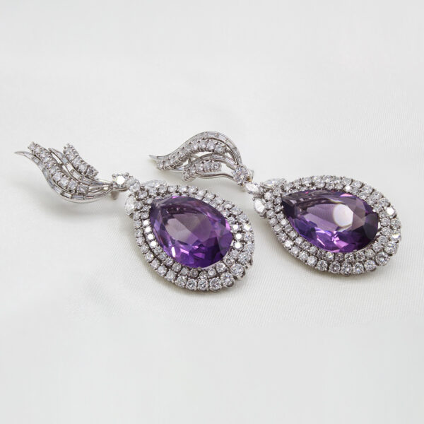 "Impeccable" Vintage Amethyst Earrings - Image 2
