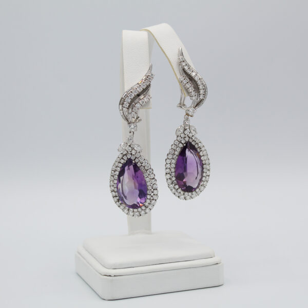 "Impeccable" Vintage Amethyst Earrings - Image 3