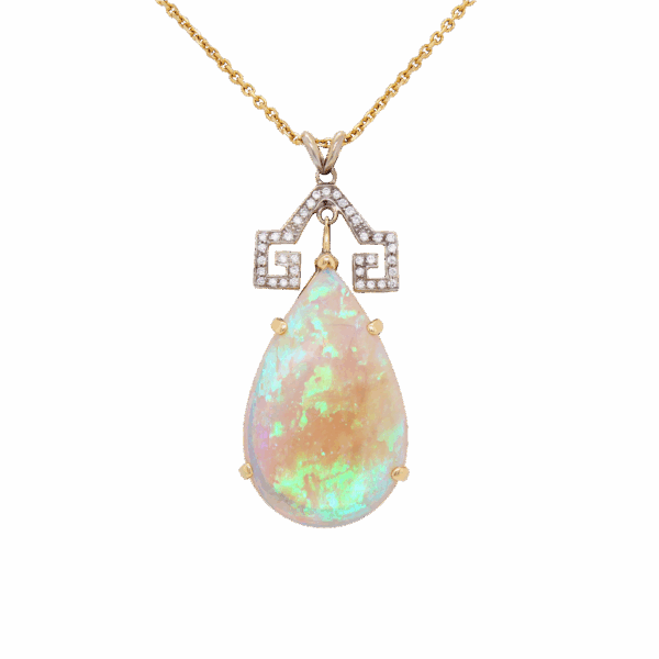 "Geometric" Vintage Opal Pendant