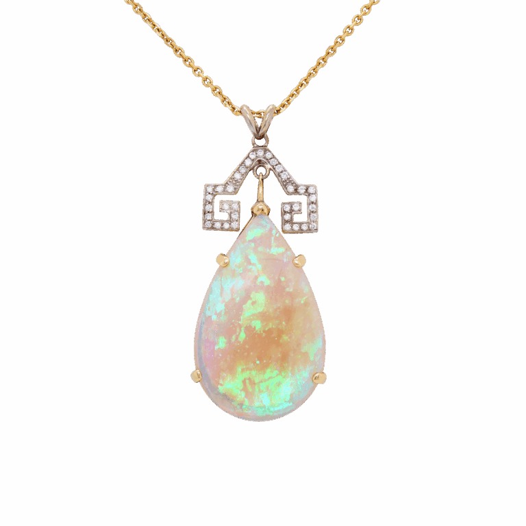 "Geometric" Vintage Opal Pendant