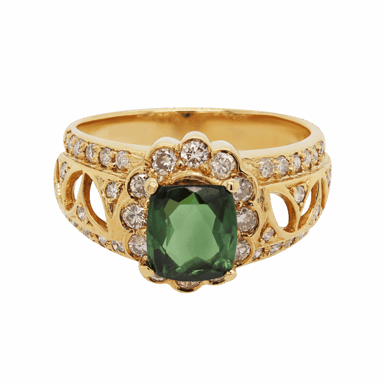 "Lush Oasis" Vintage Green Tourmaline Ring