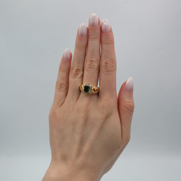 "Lush Oasis" Vintage Green Tourmaline Ring - Image 3