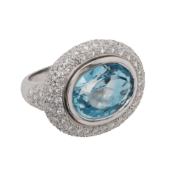 "Blue Halo" Estate Aquamarine Ring