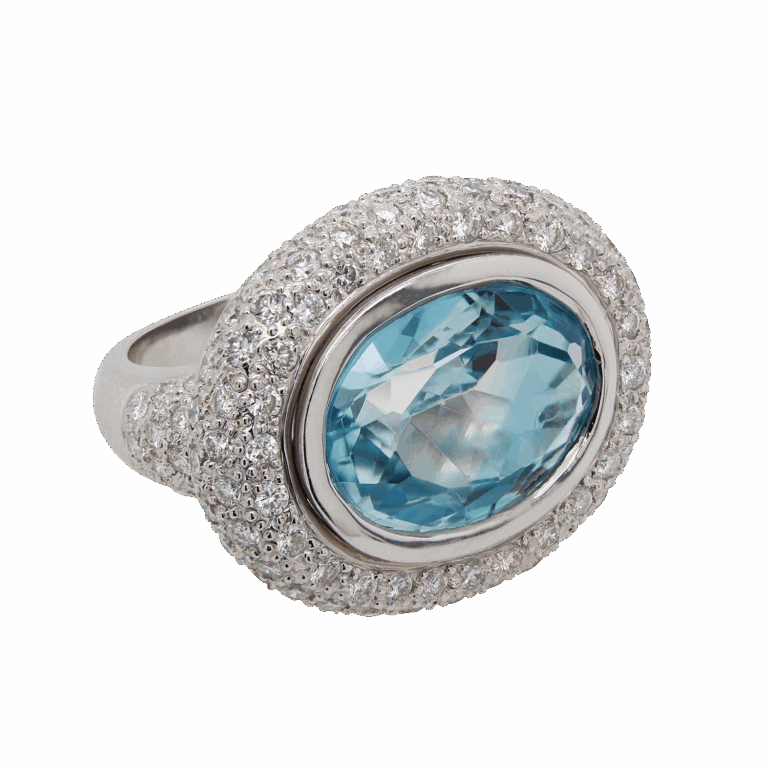 "Blue Halo" Estate Aquamarine Ring
