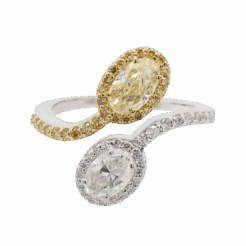 "Lemon Twist" Estate Toi et Moi Diamond Ring