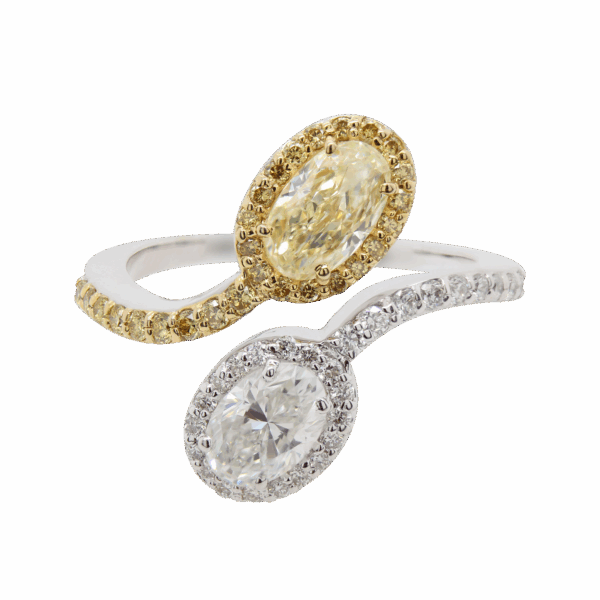 "Lemon Twist" Estate Toi et Moi Diamond Ring