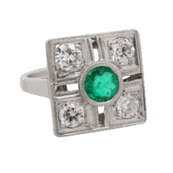 "Love Affair" Art Deco Emerald Ring