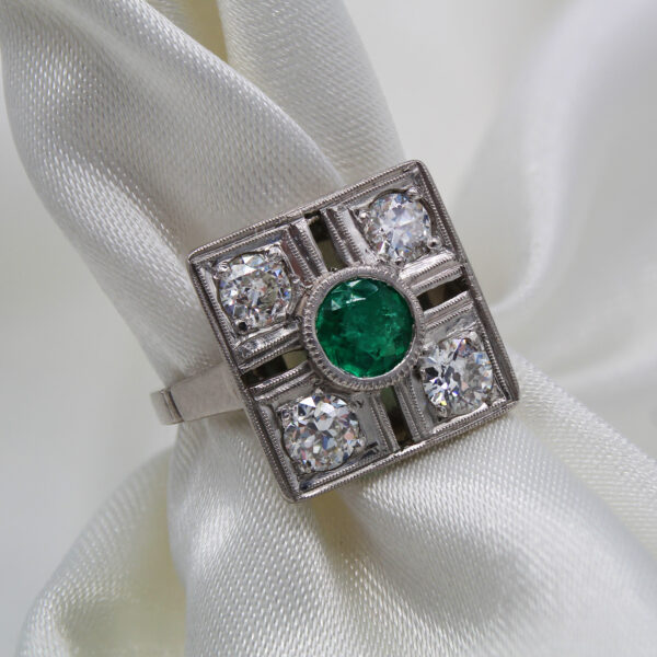 "Love Affair" Art Deco Emerald Ring - Image 2