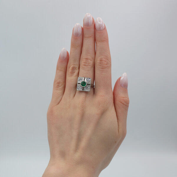 "Love Affair" Art Deco Emerald Ring - Image 3