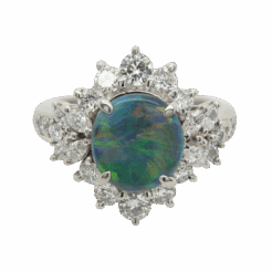 "Cosmic" Vintage Black Opal Ring
