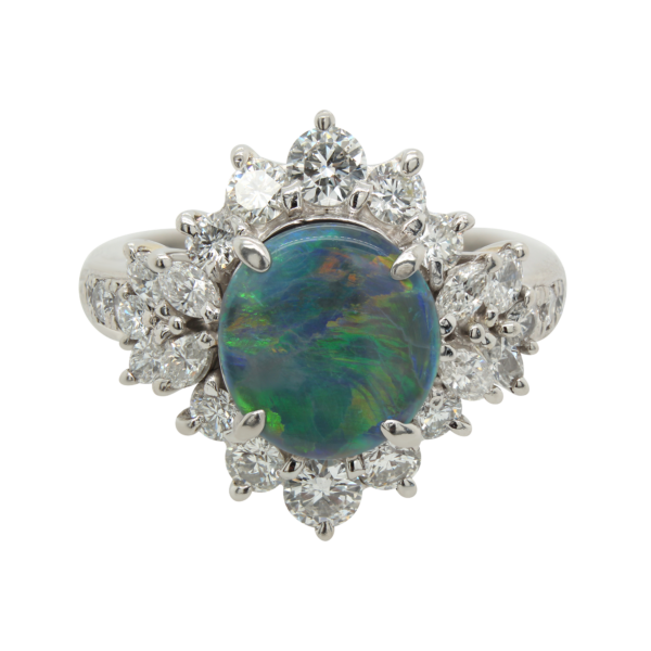 "Cosmic" Vintage Black Opal Ring