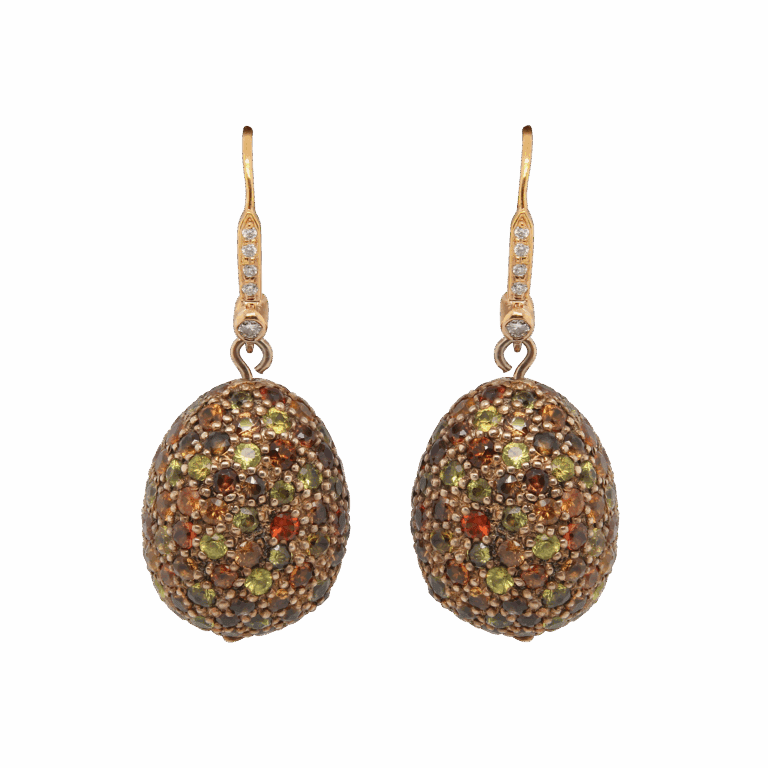 "Sunflower" Vintage Yellow Diamond Earrings