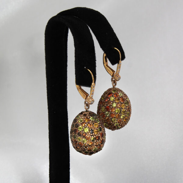 "Sunflower" Vintage Yellow Diamond Earrings - Image 3