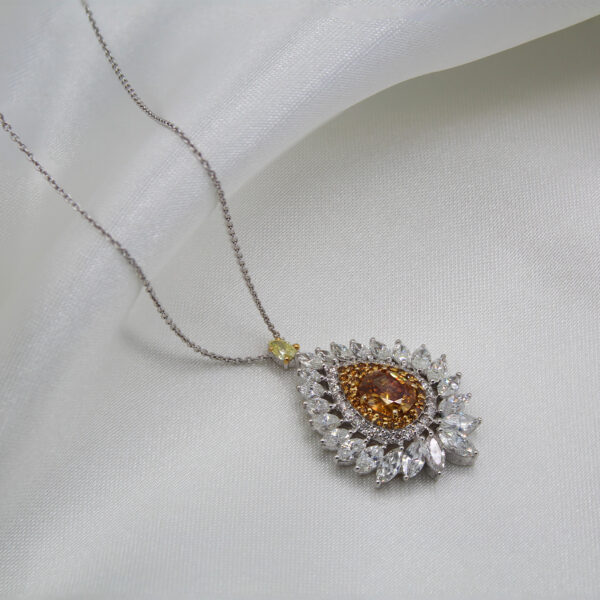 "Ember Susnet" Estate Orange Diamond Pendant - Image 2
