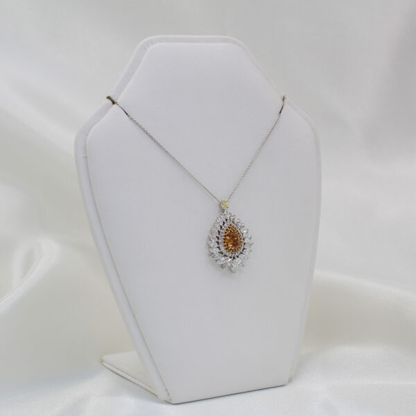 "Ember Susnet" Estate Orange Diamond Pendant - Image 3