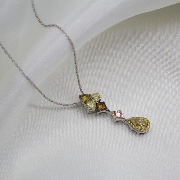 "Sun-Kissed" Estate Yellow Diamond Pendant - Image 2