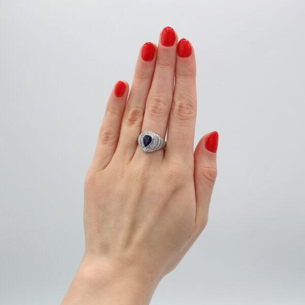 "Raindrop" Estate Sapphire Ring - Image 3