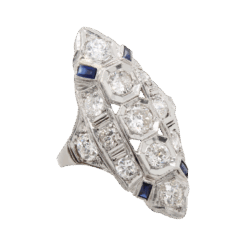 "Sapphire Sparkle" Art Deco Diamond Ring