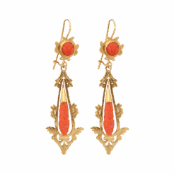 "Roses" Victorian Coral Earrings