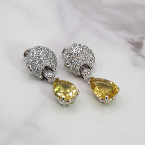 "Golden Hour" Estate Citrine Earrings - Image 2